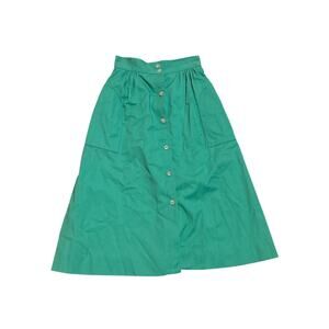 Vintage J.G. Hook A-Line Green Button up Skirt Size 8